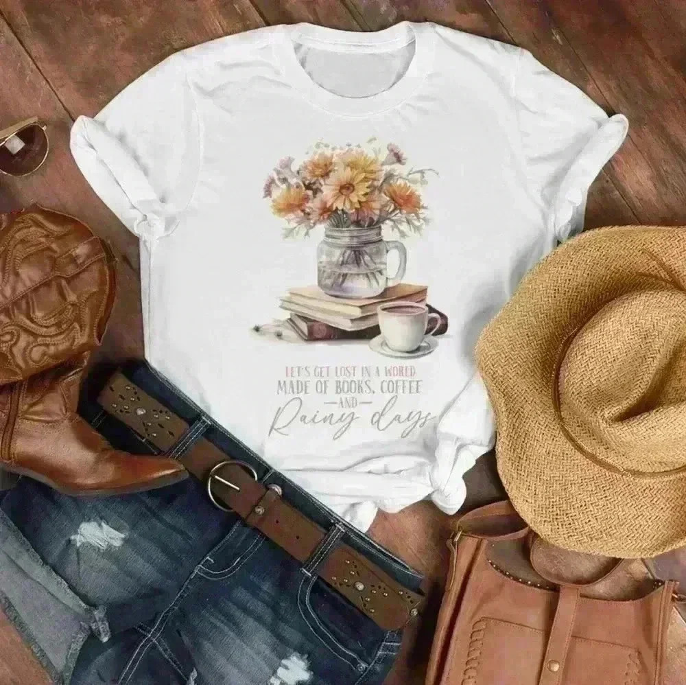Nataly thyme country book and vase trendy country tee shirt - Picture 2 of 2